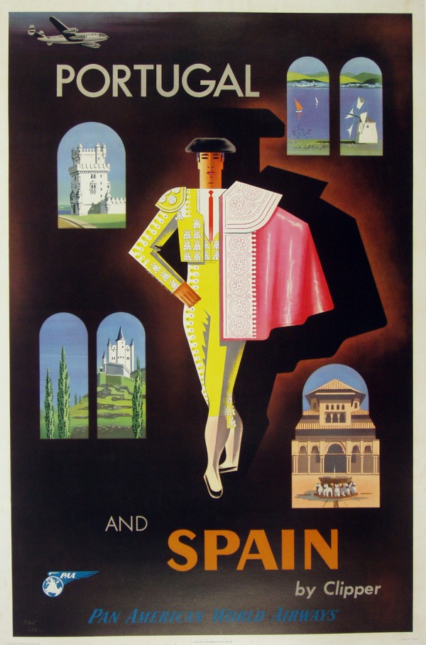 A photograph of Portugal and Spain by Clipper Poster by VINTAGE POSTER